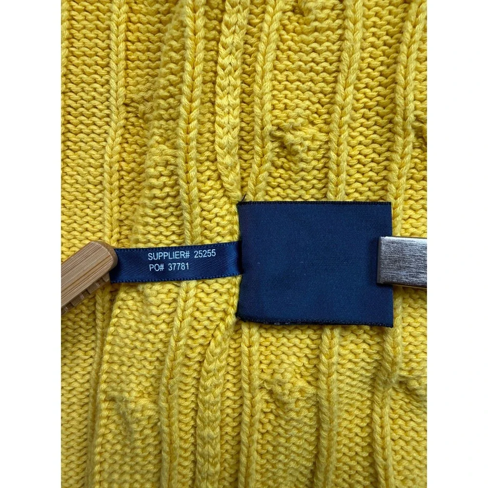 Polo Ralph Lauren Mens S* Yellow Cable Knit Crewneck Sweater Pony Logo Classic